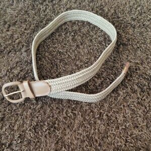 Elegant Cream Woven Belt
